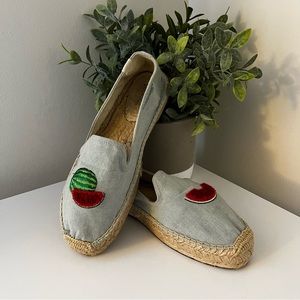 Soludos Blue Espadrilles with Watermelons